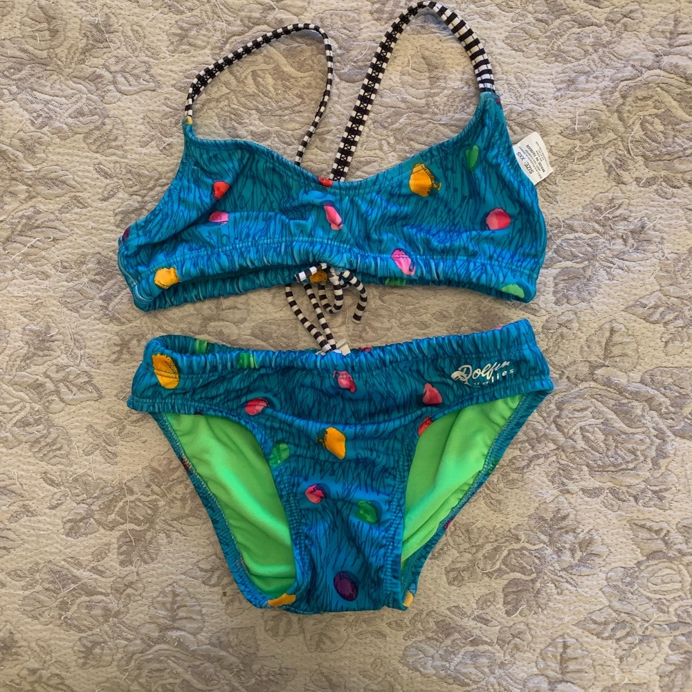 Dolfin Uglies bikini, XXS, blue w/ polka dots
